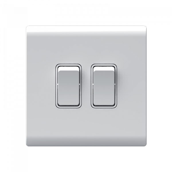 LONDON TWO BUTTONS TWO WAY SWITCH WHITE