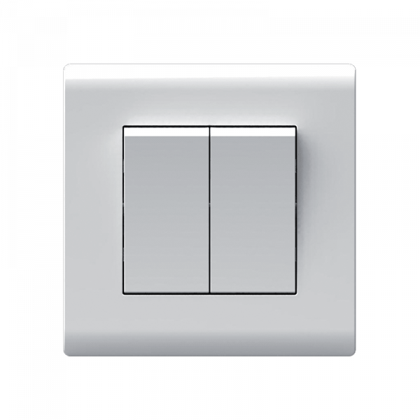 LONDON TWO BIG BUTTONS TWO WAY SWITCH WHITE