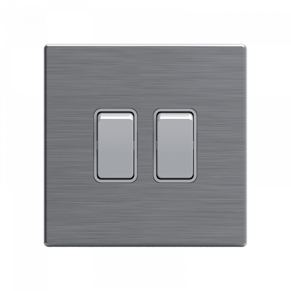 LONDON TWO BUTTONS ONE WAY SWITCH CHROME