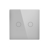 ELEMENT SMALL GLASS PANEL 2 GANG, GRAY                                                                                                                                                                                                                         