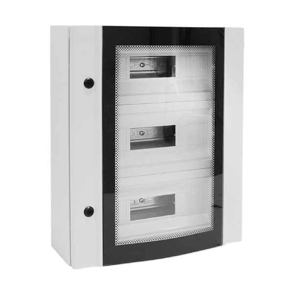 METAL DISTRIBUTION BOARD ELOX 68 MODULES TEMPERED GLASS,IP55                                                                                                                                                                                                   