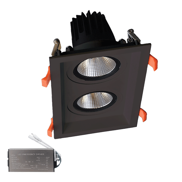 DUPLA LED SPOT SVJETILJKA 2X15W 230V 3000K BL+PANIKA