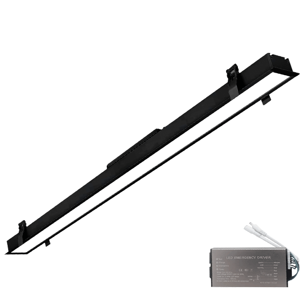 ELMARK LED PROFIL UGRADNI 600mm 24W 3000K CRNI + EMERGENCY KIT