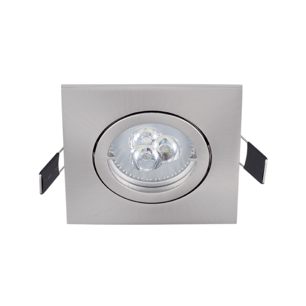 LED SPOT LAMPA METALNA ČETVRTASTA 6W GU10 2700K SATENSKI NIKL