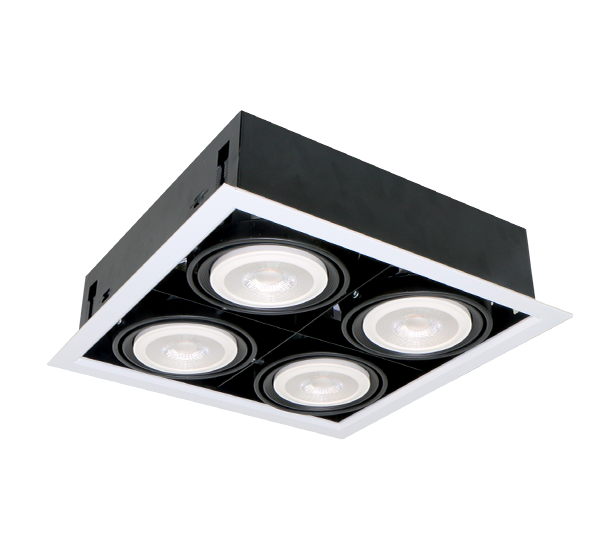 LED UGRADNA SVETILJKA QUAD412 12W 4XE27 2700K TAMNO SIVA