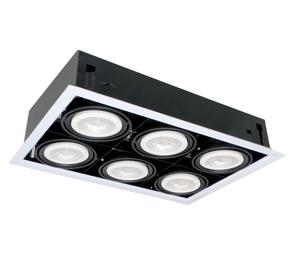 LED UGRADNA SVETILJKA QUAD612 12W 6XE27 4000K BIJELA