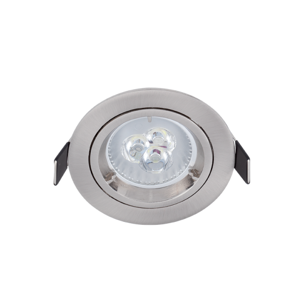 LED SPOT LAMPA METALNA OKRUGLA 6W GU10 6400K SATENSKI NIKL