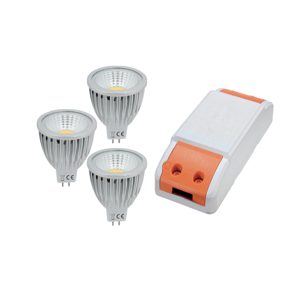 КОМПЛЕКТ LED ДРАЙВЕР 18W+ 3X LED3 3W 4000K MR16                                                                                                                                                                                                                