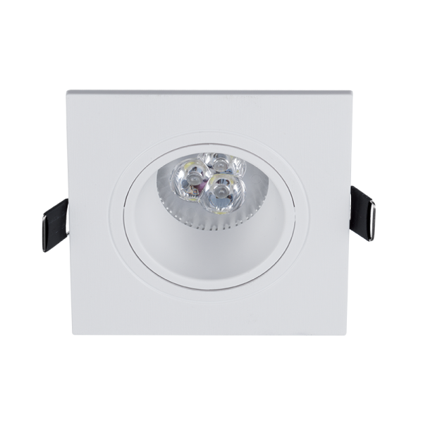 LED SPOT LAMPA PLASTIČNA ČETVRTASTA 6W GU10 2700K BELA