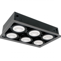 LED UGRADNA SVETILJKA QUAD610 10W 6XE27 4000K TAMNO SIVA